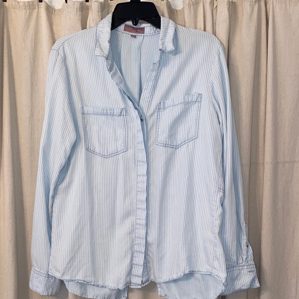 Harper Blue and White Striped Shirt